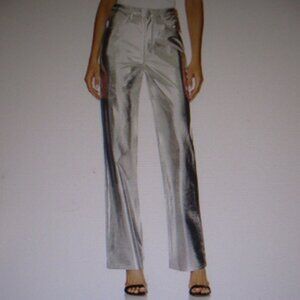 ZARA Silver Hi-Rise Straight Leg Jeans NWOT